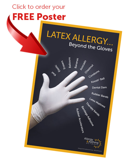 Photo of our Latex Allergy Beyond the Glove poster featuring a latex glove