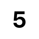 Number 5 White Circle Icon