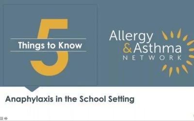 5 Things to Know about Anaphylaxis in Schools: Emergency Plans